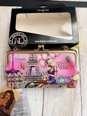 Nicole Lee Pink & Purple 'Paris Romance' Women's Clutch Wallet